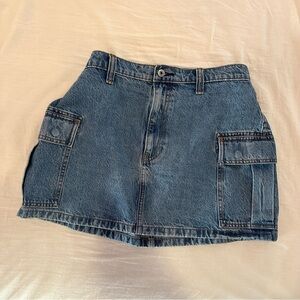 Abercrombie & Fitch Denim Cargo Skirt